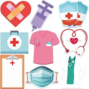 Notes adhésives à thème médical détail, jolis blocs-notes de papeterie de médecin mignon.