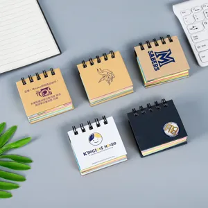 Mini bloc de notas adhesivas en espiral portátil, libreta de bolsillo colorida para la escuela.