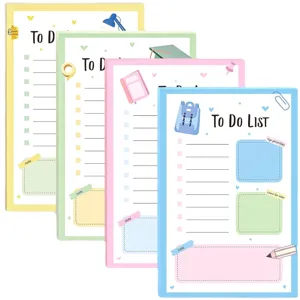 Colorful cute to do list sticky notes notepad set, cartoon planner memo pads for daily tasks.