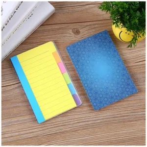 Sticky note pads set with colorful index tabs, cute memo books for office and school use.