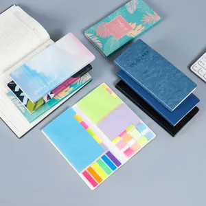 Creative Cartoon Sticky Notes Cute Colorful Notepad Tearable Office Memo Pad PU Leather Cover Daily Stationery Notebook