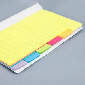 Bloc de notas adhesivas portátil con pestañas coloridas para oficina y escuela.