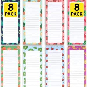 Bloc de Notas Adhesivo Magnético Nevera Lista de Compras Planificador Diseño Floral de Frutas