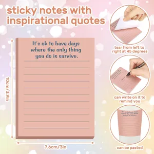 Aesthetic pastel sticky notes with inspirational quotes, perfect for students and daily memo.
