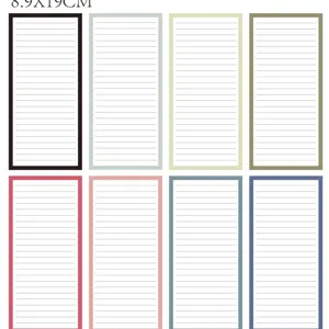 Bloc de notas magnetico nevera memo lista de compras planificador 8.9x19cm multicolor set