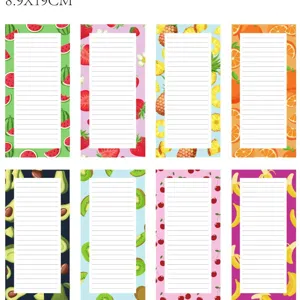 Bloc de notas magnético de frutas pegatina de nevera lista compras lindo memo 8,9x19cm