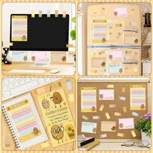 Joli bloc-notes adhésif patate positive, notes colorées et autocollants de liste de tâches.