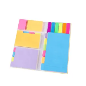 Ensemble de notes adhésives de bureau blocs-notes colorés onglets index papeterie