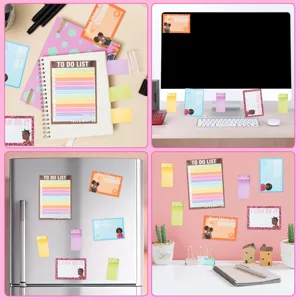 Ensemble de notes adhésives colorées bloc-notes mignons papeterie autocollants en papier bureau