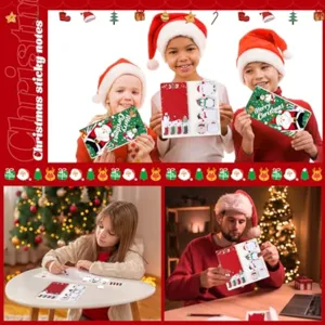 Ensemble de notes adhésives de Noël avec blocs-notes mignons et autocollants déco.
