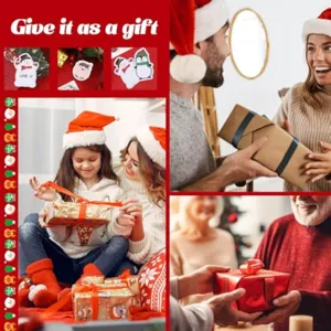 Vue détaillée des autocollants de notes adhésives décoratives sur le thème de Noël