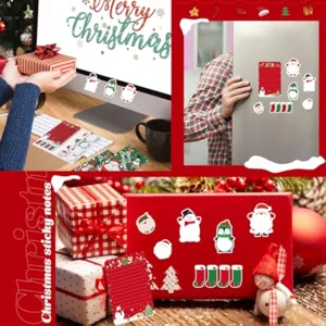 Bloc-notes autocollants de Noël mignon ensemble papeterie décorative de vacances bureau