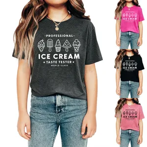 Bambini divertente gelato grafico t-shirt casual girocollo manica corta top estivo moda