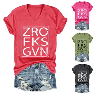 Women's V-neck short sleeve t-shirt with letter print and denim shorts casual summer top.