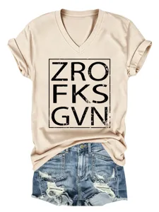 Women V-Neck Short Sleeve T-Shirt Casual Letter Print Tee with Distressed Denim Shorts
