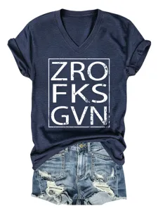 Women casual V-neck short sleeve T-shirt with cool letter print, stylish and versatile basic top.
