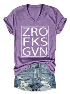 Stylish women's V-neck short sleeve T-shirt with slogan print, comfortable fabric for daily wear.