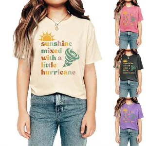 Kids short sleeve t-shirt casual round neck summer top cute graphic children apparel clothing