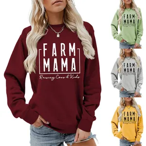 Damen Freizeit Langarm Sweatshirt Herbst Winter Mode Oberteil mit Buchstaben Druck bequem.