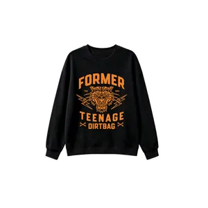 Black crewneck sweatshirt for women and kids featuring bold orange tiger and text print.