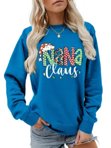 Women's Christmas Nana Claus graphic sweatshirt long sleeve cute holiday pullover top