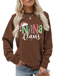 Women's Christmas Nana Claus graphic sweatshirt long sleeve casual cute holiday pullover top
