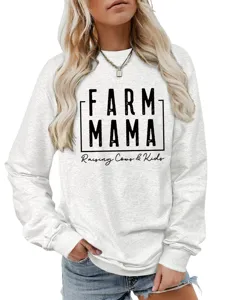 Lässiger Damen Langarm Pullover mit Rundhalsausschnitt und tollem Druck für Alltag und Freizeit.