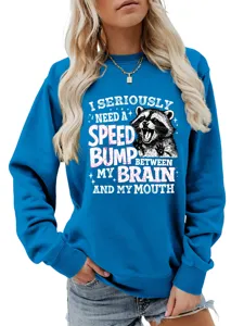 Damen Langarm Pullover Freizeit lustiger Grafik Sweatshirt süßer Tierprint Herbst Oberteil