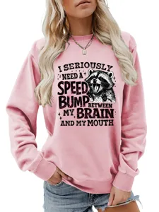 Damen süßer lustiger Pullover mit Grafik, langen Ärmeln und lässigem Design für den Alltag.
