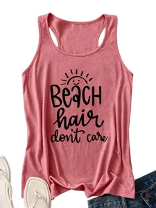 Camiseta de tirantes mujer verano playa casual con bonito estampado, tela muy cómoda.