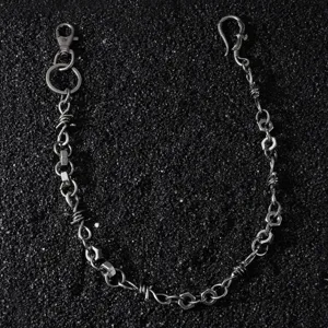 Catena da Vita Hip Hop Punk in Lega di Zinco Vintage da Uomo Con Ciondolo ad Aquila Volante e Spine Annodate Catena per Jeans Nero Canna di Fucile
