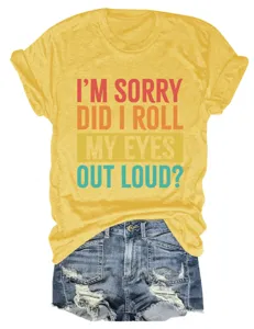 T-shirt femme décontracté à manches courtes col rond jaune avec imprimé lettre détail.