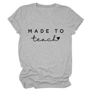 Dames casual ronde hals korte mouw t-shirt met stijlvolle letter print grijze top.