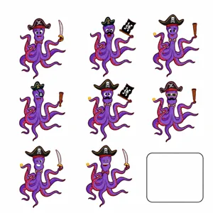 Cartoon pirate octopus kids wall stickers DIY waterproof removable decal for room decor
