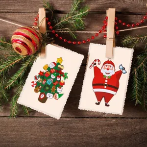 Natale cartone animato adesivi DIY decorazione festa etichette regalo carine nuove
