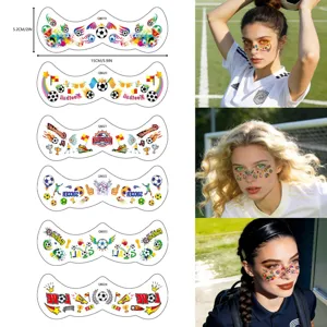 Copa del Mundo Fútbol Cara Pegatinas de Tatuaje Temporal Deporte Fan Carnaval Fiesta Maquillaje Transferencia Impermeable