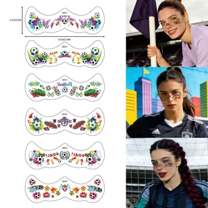 Pegatinas de tatuaje de cara de fútbol de la Copa del Mundo 2026 calcomanías temporales de fan