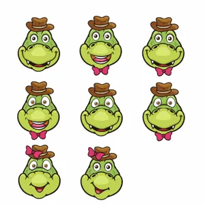 Kinderen tekenfilm wildere dieren gezicht maken stickers DIY uitdrukking spel set