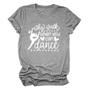 Γυναικείο casual t-shirt με στρογγυλή λαιμόκοψη κοντό μανίκι γκρι με στάμπα καλοκαίρι