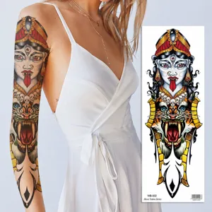 Full arm temporary tattoo sticker waterproof beast goddess sleeve body art transfer 1pc