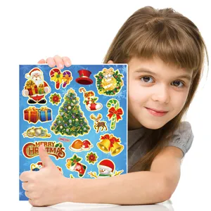 Kids Christmas Bronzing Decorative Stickers Waterproof Window Wall Decals Holiday Gift Sealing Stickers