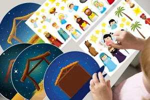 Autocollants muraux de scène de nativité pour enfants Décoration de fête de Noël