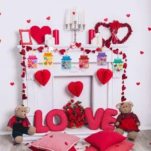 Valentine's Day DIY heart jar greeting card hanging decoration setup gift set.