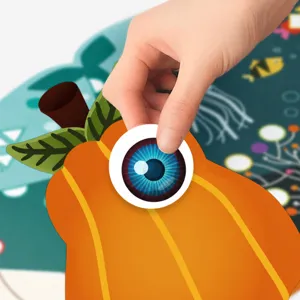Kids Halloween Cartoon DIY Pumpkin Sticker Fun Expression Game Decorative Decals