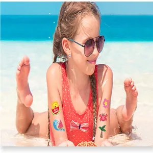 Kinder Cartoon temporäre Tattoos Aufkleber Hawaii Sommer Strand wasserdichte Kunst