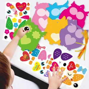 Valentine's day DIY owl craft kit colorful greeting cards hanging decoration set for kids crafts