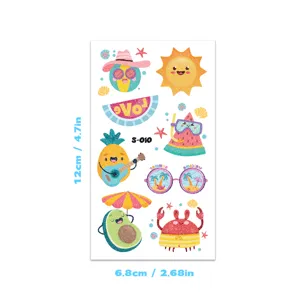 Kinder Cartoon Hawaii Glitzer temporäre Tattoos wasserdicht Strand Frucht Aufkleber