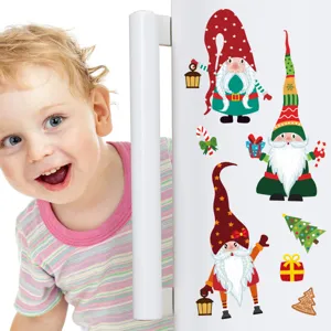 Pegatinas de ventana de gnomo de Navidad calcomanias de pared festivas infantiles.