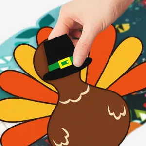 Enfant Dinde Thanksgiving Jeu DIY Autocollant Fête Récolte Décoration Jouet Poster