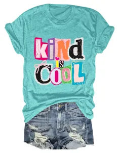 Damen kind is cool druck kurzarm t-shirt freizeit rundhals sommer top kleidung